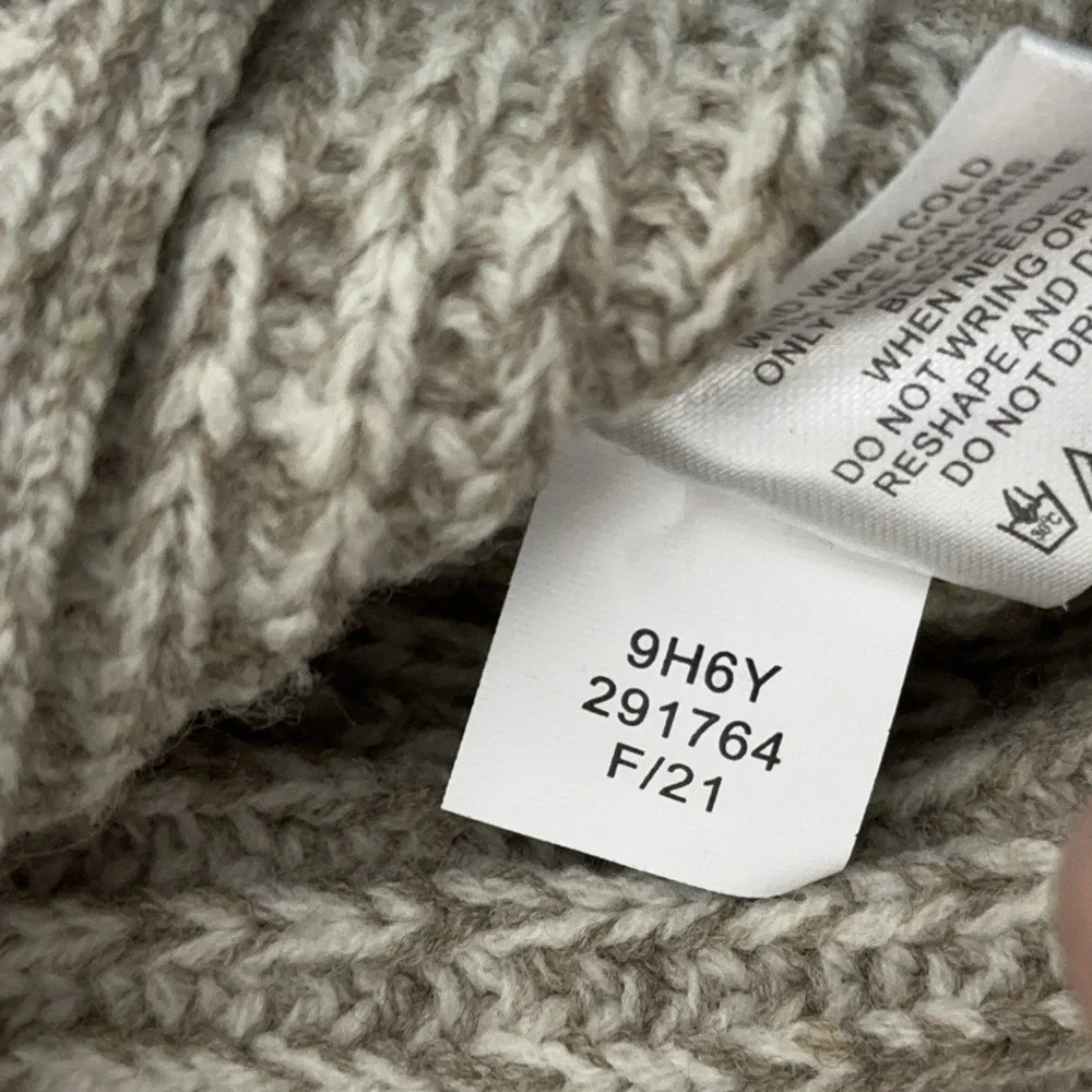 NEW Orvis Wool Cardigan Sweater Men's Medium Beige Shawl Collar‎ Elbow Patches